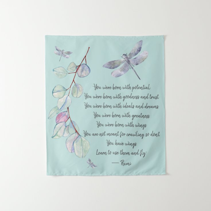 Tenture Citation Rumi Nee Avec Ailes Zazzle Fr