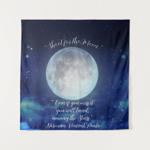 Tenture citation "Tirez pour la Lune" avec Pleine Lune
