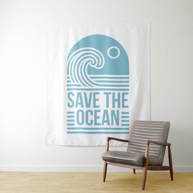Tenture Citations d'activiste pour sauver l'océan esthétiq (En situation)