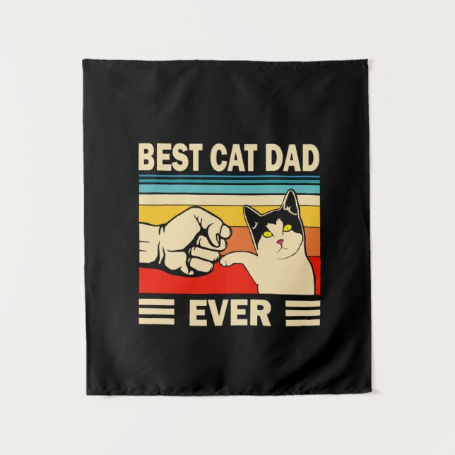 Tenture Citations de grand-père | Meilleur papa de chat (Devant)