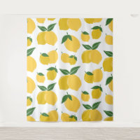 Citron Motif Fruit Rétro Jaune Sur Blanc