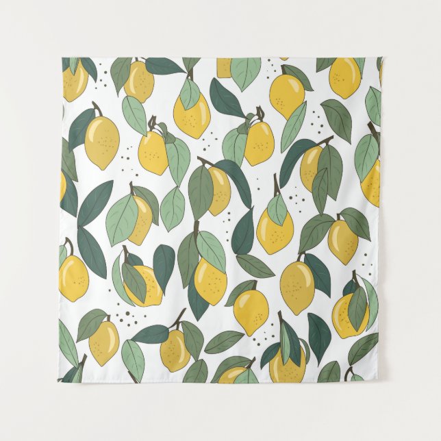 Tenture Citron Tropical : Vintage clair sans joint (Devant)