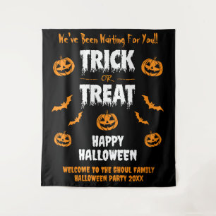 Tenture Citrouille Bat Trick ou Treat Party Dark Welcome