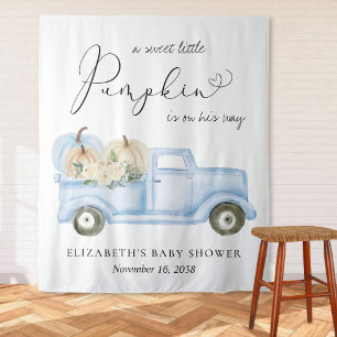 Tenture Citrouille Blue Truck Baby Boy Douche Photo fond