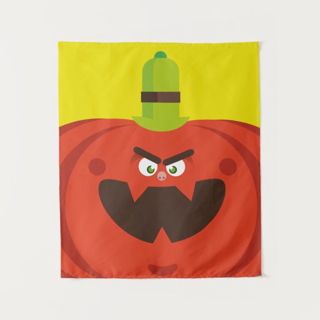 Tenture citrouille d'halloween affamé (Devant)