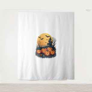 Tenture Citrouille éffrayant Patch - Retro Halloween Tee