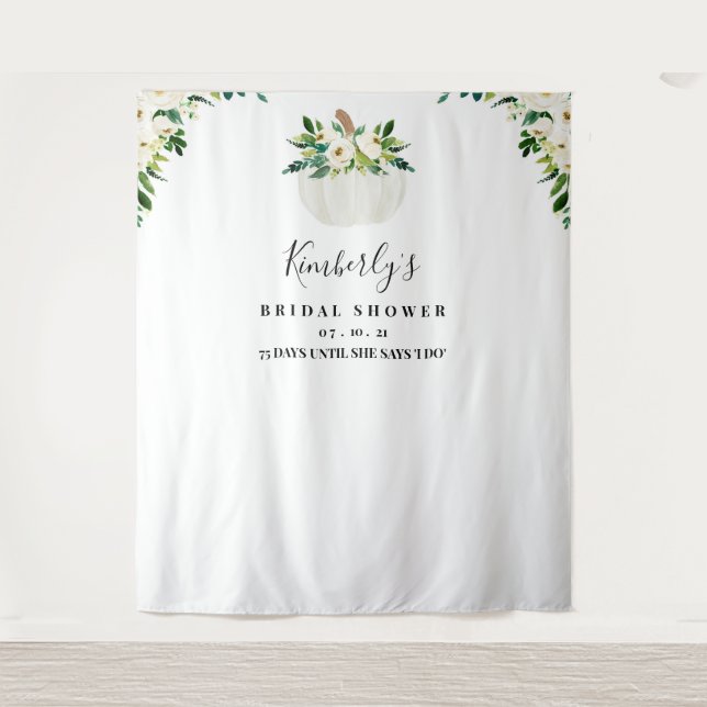 Tenture Citrouille Fête des mariées fond, Photo Booth Prop (Devant)