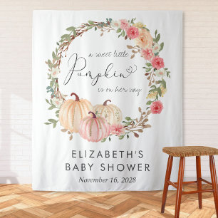 Tenture Citrouille Floral Baby Girl Douche arrière-plan ph