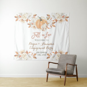 Tenture Citrouille Floral Fall in Love Engagement Party