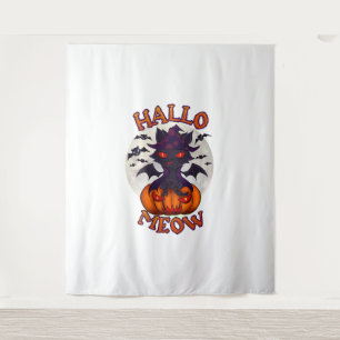 Tenture Citrouille Halloween Catoween