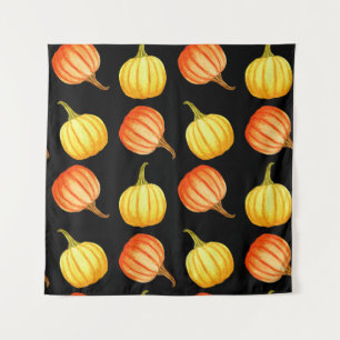 Tenture Citrouille orange : Motif d'aquarelle transparente