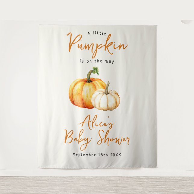 Tenture Citrouille Rustic Fall Baby shower Photo Contexte (Devant)
