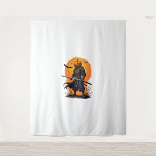 Tenture Citrouille Samurai - T-shirt guerrier d'Halloween