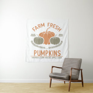 Tenture Citrouilles frais de ferme Main saisie