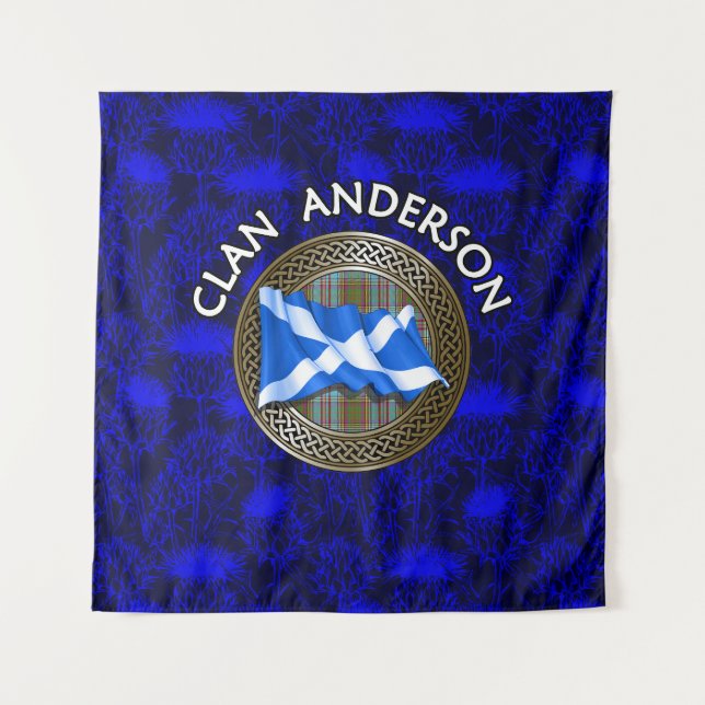 Tenture Clan Anderson Tartan Knot & Flag (Devant)