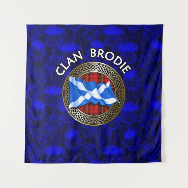 Tenture Clan Brodie Tartan Knot & Drapeau (Devant)