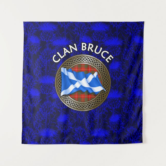 Tenture Clan Bruce Tartan Knot & Flag (Devant)