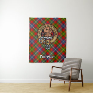 Tenture Clan Forrester Crest sur Tartan