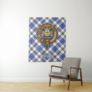 Tenture Clan Hannay Crest sur Tartan