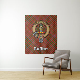 Tenture Clan MacAlister Crest sur Tartan