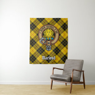 Tenture Clan MacLeod de Lewis Crest sur Tartan