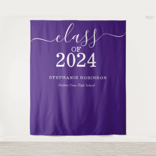 Tenture Classe de 2024 Purple Graduation Backdrop Prop