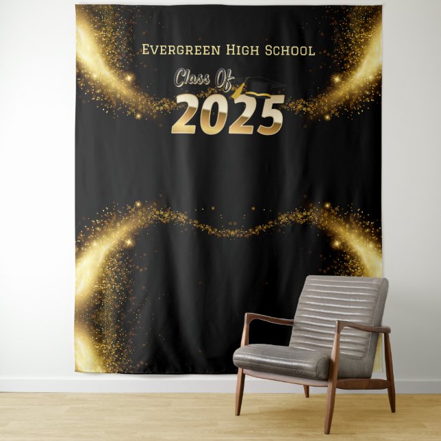 Tenture Classe de 2025 Graduation Photo Booth Backdrop (En situation)