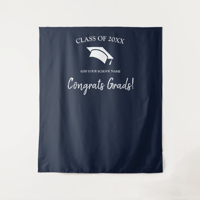 Tenture Classe de 2025 Marine Blue Graduation Contexte (Devant)