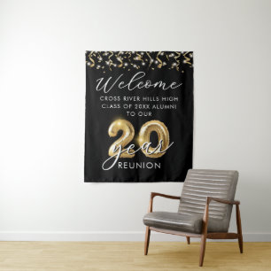 Tenture Classe de 20 ans Réunion Bienvenue Alumni Black Go