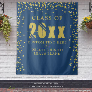 Tenture CLASSE DE DIPLÔME ANNÉE Blue Gold Confetti Context