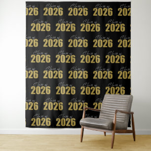 Tenture Classe de Parties scintillant d'or de 2026 Fond ph
