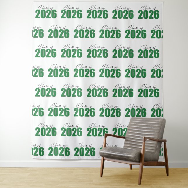 Tenture Classe de Parties scintillant vertes de 2026 Fond  (En situation)