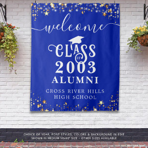 Tenture Classe Reunion Royal Bleu Bienvenue Classe Année A