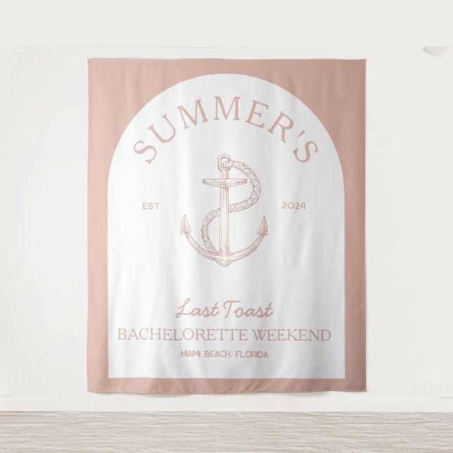 Tenture Classic Côtier Moderne Élégant Boho Bachelorette (Devant)