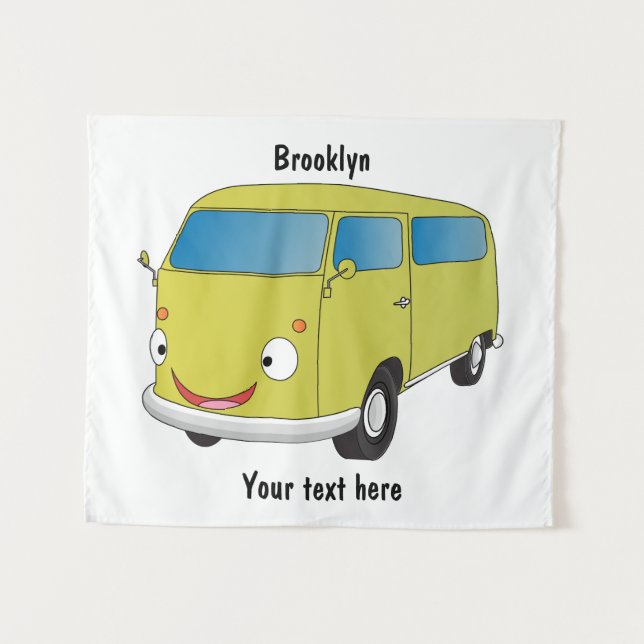 Tenture Classic lime green van cartoon (Devant (Horizontal))