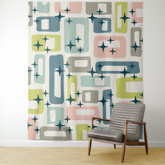 Tenture Classic Moderne Du Milieu Du Siècle Rétro Cartes D (En situation)