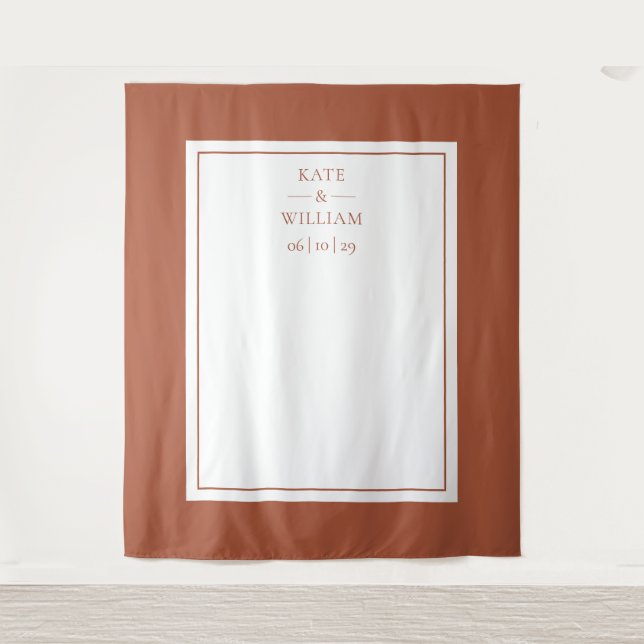 Tenture Classic Terracotta Mariage Photo Booth Arrière-pla (Devant)