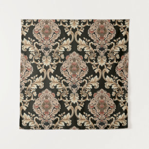 Tenture classique damask jacquard motif avec cadre abstrai
