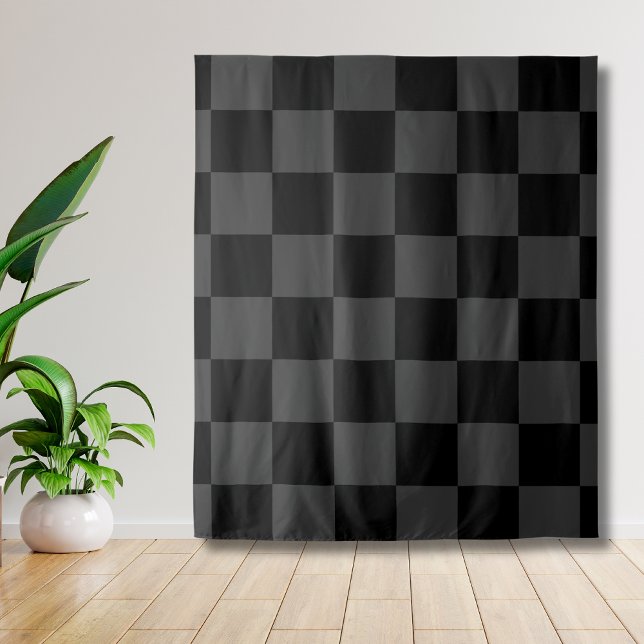 Tenture Classique Moderne Noir & Damier Noir Fumé (Créateur téléchargé)