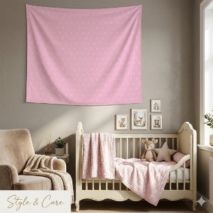 Tenture Classique pois blanc sur rose pâle moderne