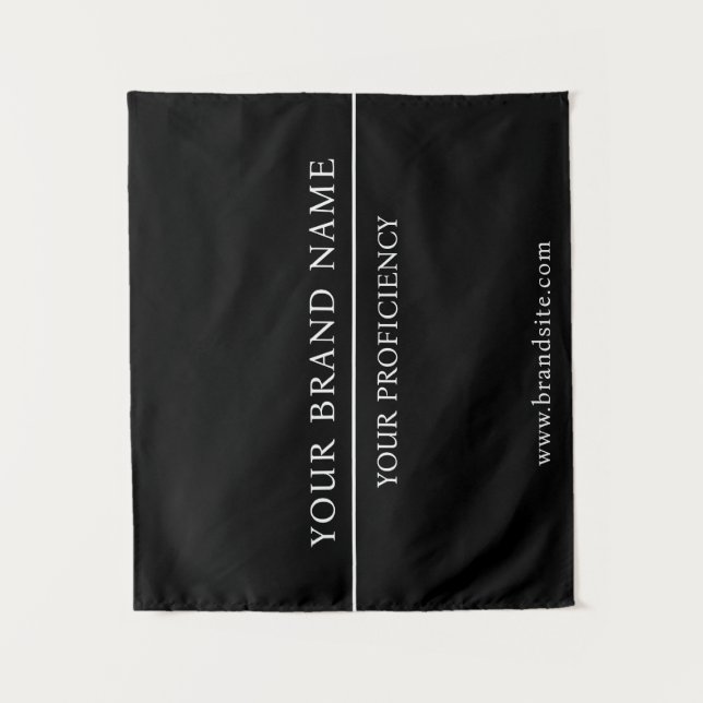 Tenture Classy Minimalist White Text Black Wall Design (Devant)