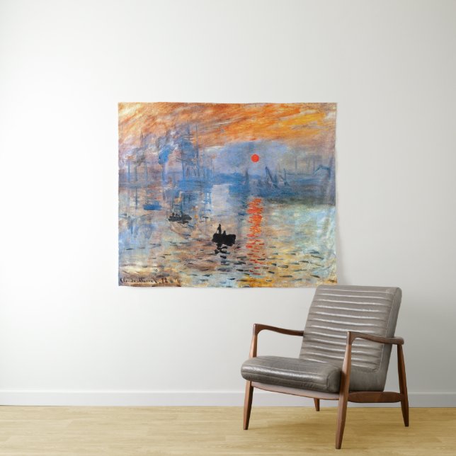 Tenture Claude Monet Impression Soleil Levant Affiche Toil (En situation (horizontale))