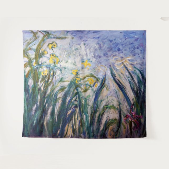 Tenture Claude Monet - Iris jaunes et violets (Devant (Horizontal))