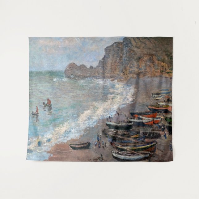 Tenture Claude Monet - La plage d'Etretat (Devant (Horizontal))