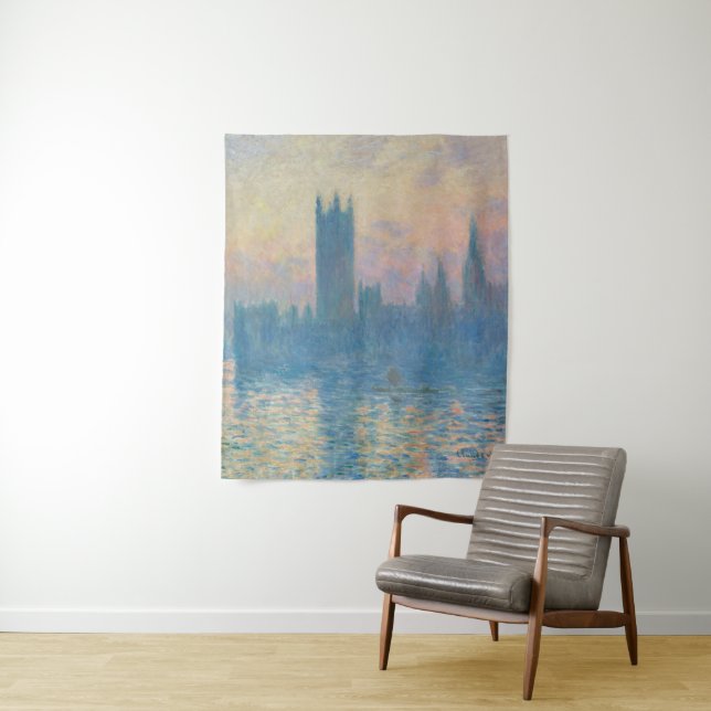 Tenture Claude Monet Les maisons du Parlement Coucher de s (En situation)