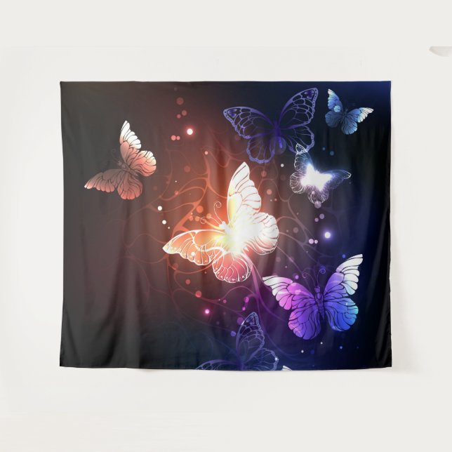 Tenture Clowing Night Butterflies (Devant (Horizontal))