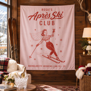 Tenture Club Après Ski Rose Enterrement de Vie de Jeune Fi
