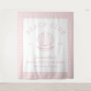 Tenture Club de plage rose pour l'enterrement de vie de je