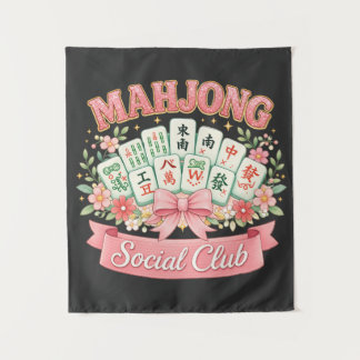 Tenture Club Social de Mahjong Arc Rose Floral