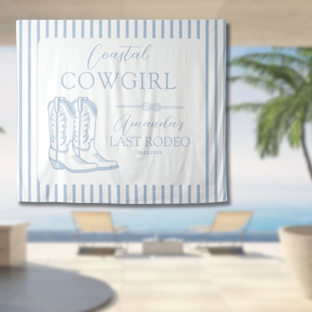 Tenture Coastal Cowgirl Western Blue Bachelorette Party (Coastal Cowgirl Western Blue Bachelorette Party Tapestry
)